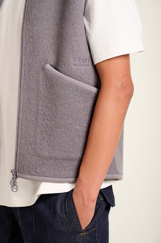 GILET SANS MANCHES ARTHUR - GREY MELANGE - FLEE