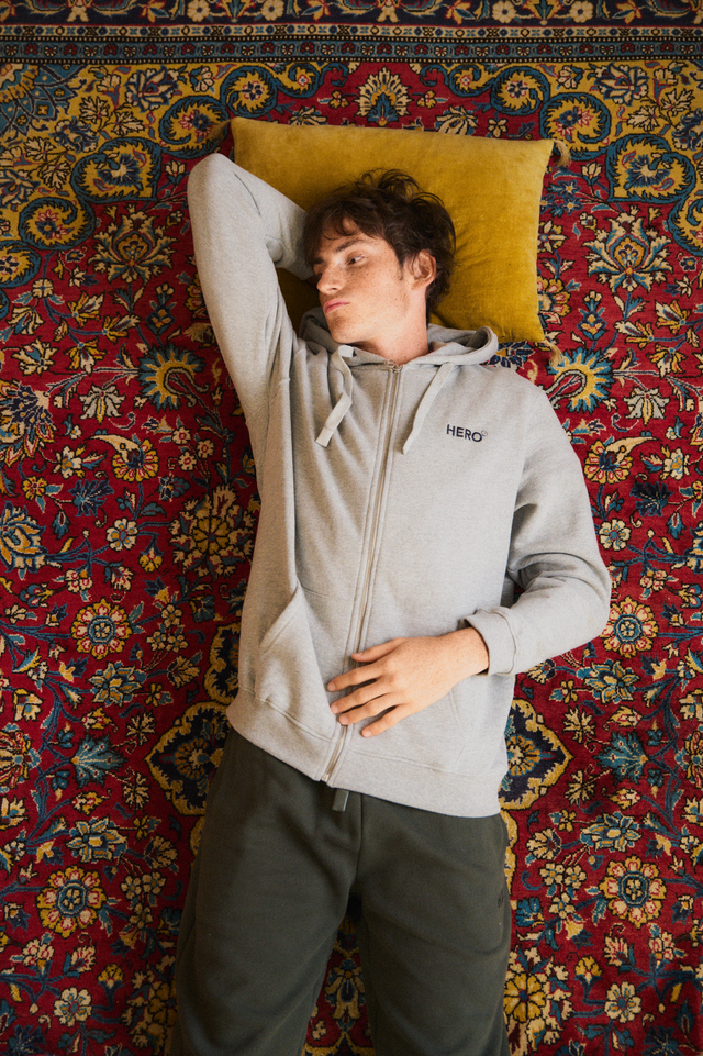 HOODIE ZIPPE ADAM - GREY MEL - FLEE