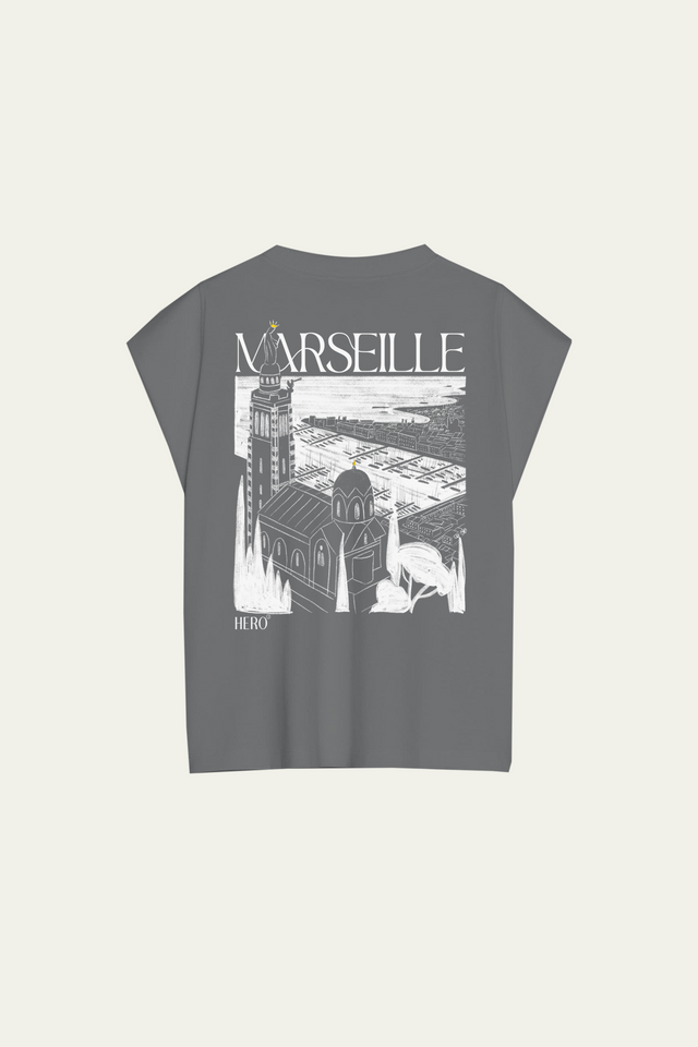 W MARSEILLE TEE - ANTRACITE - TEESHIRT